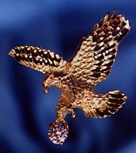 Small Bold Eagle Pendant with synthetic diamond