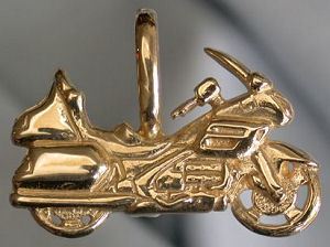 14kt Gold Wing 1800 Motorcycle Pendant